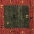 thumbnail image 1 of Ahgly Company Indoor Square Abstract Brown Modern Area Rugs, 4' Square, 1 of 4