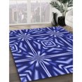 thumbnail image 3 of Ahgly Tapis Rond Lavable en Machine Intérieur Transitionnel Bleu Ciel, 7 Pieds Rond, 3 of 7
