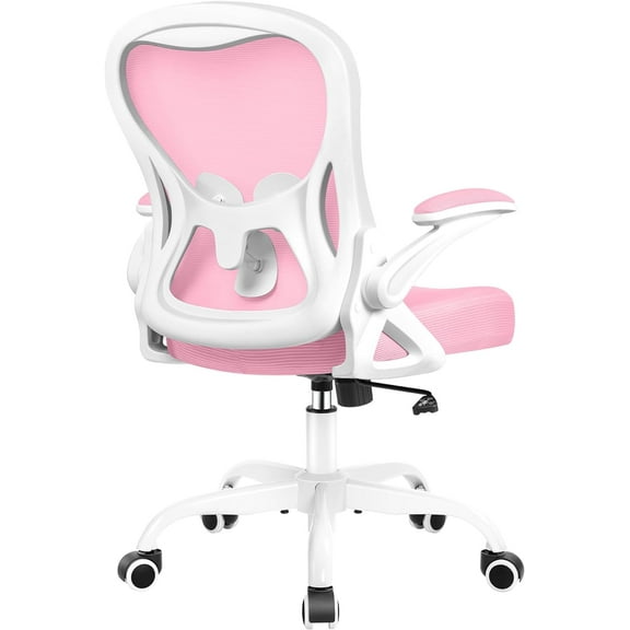 Office Chair, Ergonomic Desk Chair with Adjustable Height and Lumbar Support Swivel Desk Computer Chair with Flip up Armrests for Conference Room, Drak Gray