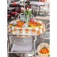 thumbnail image 4 of Outdoor Tablecloth with Umbrella Hole and Zipper, Thanksgiving Round Table Cloth 54 Inch Waterproof Tablecloth, Fall Pumpkin Sunflowers Orange White Plaid Picnic Table Cover for Patio Camping, 4 of 7