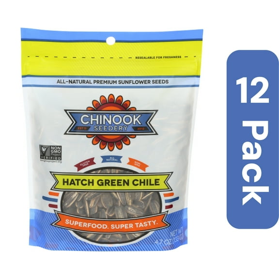 Chinook Seedery Sunflower Seed Hatch Green Chile 4.7 oz (Pack Of 12)