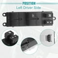 thumbnail image 3 of Interruptor de ventana eléctrica del lado del conductor delantero izquierdo apto para Nissan Versa 2009-2018 No.25401-ZW80A - Paquete de 1 negro, 3 of 7