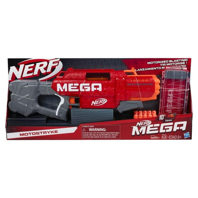  NERF Mega Motostryke Motorized 10-Dart Blaster - Includes 10  Official Mega Darts and 10-Dart Clip - for Kids, Teens, Adults : Toys &  Games