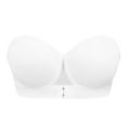 thumbnail image 5 of khonts,Women's Seamless Strapless Bras Front Hook Closure Push up Sexy Bandeau Bra Wireless Comfort Tube Top White 75B, 5 of 5