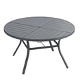 thumbnail image 6 of Vicllax Outdoor Patio Dining Table Dia.50" Slatted Tabletop Metal Frame with Umbrella Hole, Gray, 6 of 7