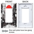 thumbnail image 3 of Yayeee Rocker Switch Wall Plate 2-Gang 4.7"x4.6" Home Decorative Outlet Cover, Black Streets, 3 of 6