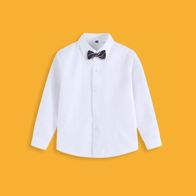 Blusa y camisa de cuello vuelto de manga larga Camisas de solapa de manga larga para niños y niñas Camisas para niños Corbatas Tops modernos y versátiles Tops/camisas de solapa de manga larga Top de p