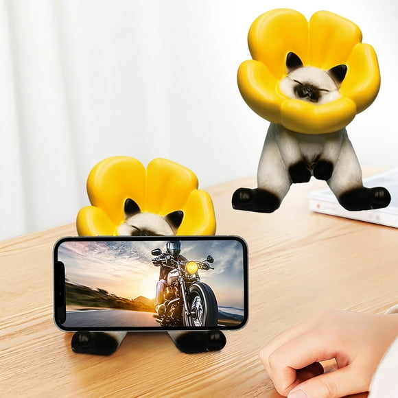 Qonix Sunflower Mobile Phone Resin Pet - Funny Phone Stand, Animal-Shaped Cell Phone Holder, Tech Accessories, Desktop Gadget, Cute Decor, Pet-Themed Gift, Personalized Item