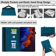 thumbnail image 5 of Allytechgroup Case for Samsung Galaxy Tab S9 FE+ / S9 FE Plus 12.4 inch with Pencil Holder Stand PU Leather Protective Case & Soft TPU Back Shell Shockproof Folio Wallet Cover with Card Slots, Blue, 5 of 7