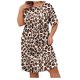thumbnail image 2 of Puntoco Vestido Casual Suelto De Talla Grande Estampado De Manga Larga Con Cuello Redondo De Primavera Y Otoño Para Mujer Caqui Xxl,Regalos Para Mujer Joven, 2 of 3