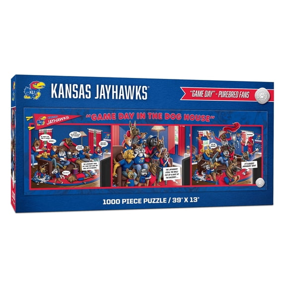 YouTheFan NCAA Kansas Jayhawks Purebred Fans Gameday in the Dog House 1000PC Puzzle