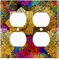 thumbnail image 3 of Metal Light Switch Plate Cover Rainbow Mandala Flower Tile Pattern MDL093, 3 of 13