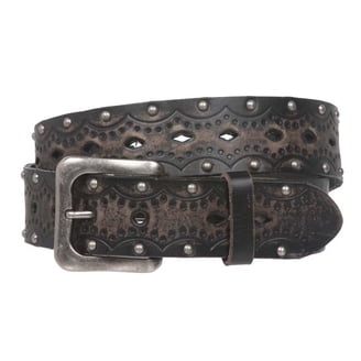 Genuine Vintage Retro Circle Studded Leather Belt  display picture 3