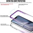 thumbnail image 4 of for iPhone XR Case Clear with Screen Protector Entire Full Body Protective 2-in-1 Shockproof Front Bumper with Anti-Yellowing Clear Phone Case for iPhone XR(Clear Purple), 4 of 7