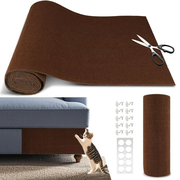 Protector de muebles para gatos de 78 x 15.7 pulgadas, alfombrilla autoadhesiva para rascar gatos, cortada para adaptarse a alfombras de repuesto para árboles, pared, cama, puerta, sofá