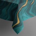 thumbnail image 4 of Teal and Gold Marble Wavy Veins Pattern Rectangle Tablecloth 60"x102",Waterproof Polyester Rectangle Table Cloth, Wipeable Spillproof Polyester Tablecloth for Dining, Camping, Indoor and Outdoor, 4 of 6