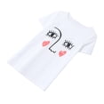 thumbnail image 1 of Camiseta de manga corta con estampado de patrón lindo de verano para mujer Camiseta gráfica L Sunnimix  Camiseta con estampado de mujer, 1 of 8