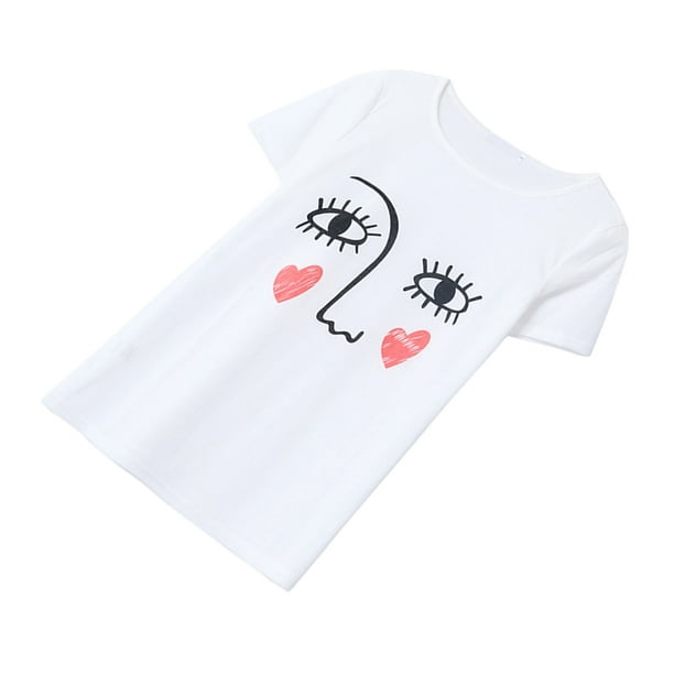 Camiseta de manga corta con estampado de patrón lindo de verano para mujer Camiseta gráfica L Sunnimix Camiseta con estampado de mujer