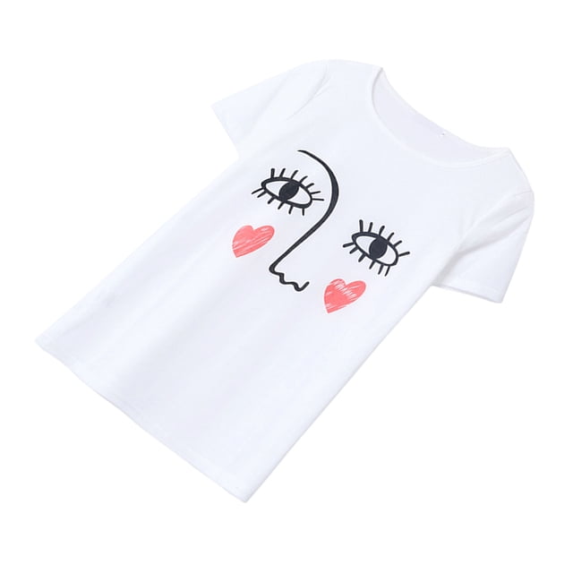 Camiseta de manga corta con estampado de patrón lindo de verano para mujer Camiseta gráfica L Sunnimix Camiseta con estampado de mujer