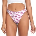 thumbnail image 1 of Balery Pink bows Tangas de Algodón para Mujer con Estampado – Ropa Interior Sexy, Transpirable, G-string-X-Small, 1 of 6