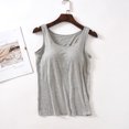 thumbnail image 4 of Toimothcn Womens Tank Tops Casual Solid Color Sleeveless Tank Tops With Built In Bra Round Neck Summer Workout Shirt Tops Suitable For Outdoor Activities, 4 of 4
