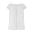 thumbnail image 5 of Htigea Clearance Women Summer Front Tank Tops Cap Sleeve Pleated Babydoll Tops Casual Loose Fit Going Out Flowy Shirt Clearance Sale White,M, 5 of 6