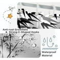 thumbnail image 3 of Bamboo Shower Curtain, Aesthetic Ink Bamboo Shower Curtain for Bathroom Waterproof Fabric Black and White Shower Curtain Set with Hooks, 72x84 Inch, 3 of 6