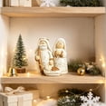 thumbnail image 5 of Lilixerw Christmas Nativity Figurine Cute Holy Family White Gold Baby Manger Tabletop Decor for Home Mantel Shelf Living Room Holiday Decoration, 5 of 6