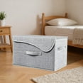 thumbnail image 6 of FeiFu Curved Lid Linen Storage Box Foldable Organizer Storage Bin Foldable Saves Space Curved Lid Protects Items for Home Clothes Storage​, 6 of 6