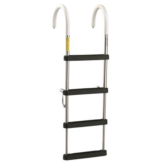 Garelick EEz-In Telescoping 4-Step Stainless Steel Pontoon Boarding Ladder