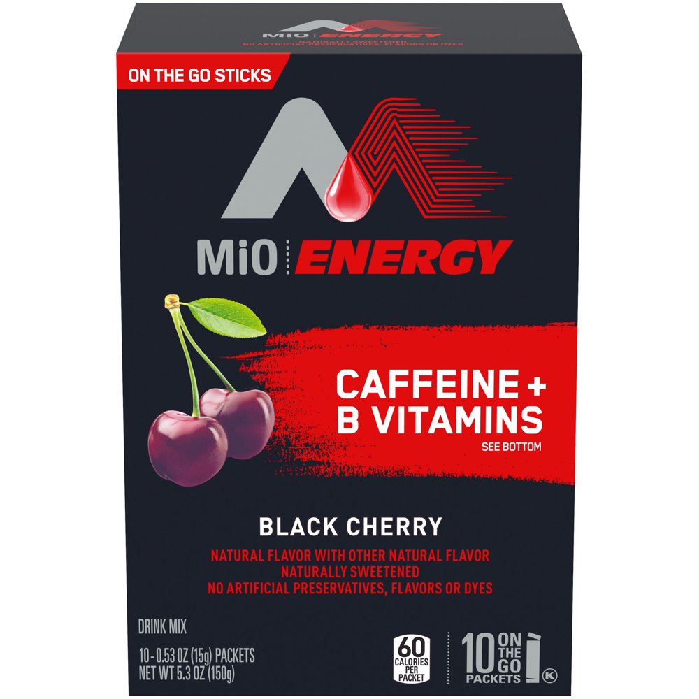 MiO Energy OnTheGo Powdered Drink Mix, Black Cherry, 5.3oz Box, Pack