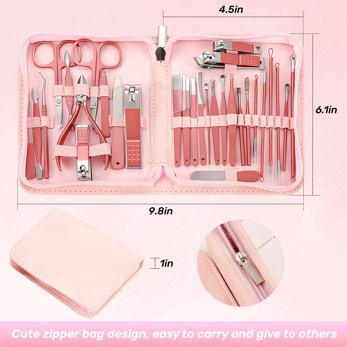 30-in-1 Manicure Set Nail Clipper Set Manicure Nail Set Kit with Everything Profe, Nail Clippers Fingernail Toenail Clippers Manicure Pedicure Tools for Travel