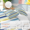 thumbnail image 3 of Blue Yellow Striped Bedding 3 Piece Duvet Cover Set Full Size, Farmhouse Navy Blue Ombre Stripes Soft Microfiber Comforter Cover with Zipper Closure & Pillowcases, Wrinkle & FadeResistant Quilt Cover, 3 of 9
