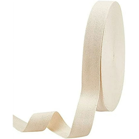 54.68 Yards50m Roll Cotton Tape Ribbons Herringbone Cotton Webbings 30mm Wide Flat Cotton Herringbone Cords