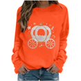 thumbnail image 2 of Arlun Halloween Funny Sweatshirt for Women Sequin Pumpkin Cart Graphic Printed Pullover Tops Long Sleeve Hoodless Shirt Casual Fall Fashion Sweatshirts for Everyday Wear Orange S, 2 of 6