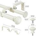 thumbnail image 4 of eTeckram 5/8" Double Curtain Rod with Bateau Finials,Weathered White,84‘’-120‘’, 4 of 6