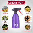 thumbnail image 2 of Pulverizador de aceite Evo de acero inoxidable 18/8, sin aerosol, para aceites de cocina y vinagres de oliva, color morado, capacidad de 16 onzas, 2 of 5
