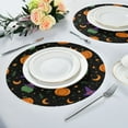 thumbnail image 4 of 15.4" Round Placemat Set of 6 Polyester Fabric Place Mats Non-Slip Dining Kitchen Table Mats for Kitchen Party Decor Purple and Orange Halloween Icons, 4 of 5