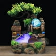 thumbnail image 4 of Fuente de cascada de resina Sunnimix Rocalla con luces LED Árboles que cambian de color Rocas Humidificador de regalo Feng para Relajante - con niebla, 4 of 8