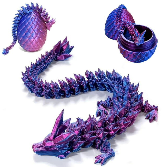 Dragón YTRXYLKL impreso en 3D con huevo sorpresa para niños, color morado