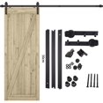 thumbnail image 1 of Sliding Barn Door Hardware Kit, Space Saving Design & Heavy Duty Steel, for Single Wooden Door, Easy Installation & Smooth Quiet Operation, Industrial Grade Components for Kitchen, 1 of 5