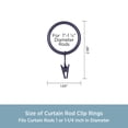 thumbnail image 4 of Kenney Clip Rings for 1" to 1-1/4" Diameter Curtain Rods, Bronze/Black, Set of 14, 4 of 5