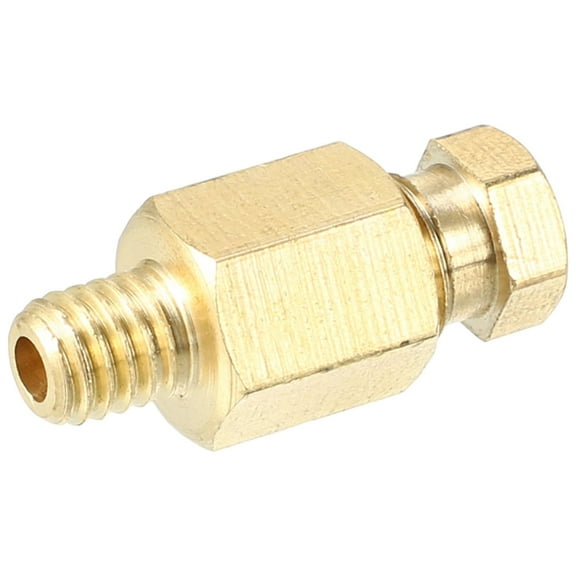Unique Bargains 1 Pc M6x1.0 Universal Brass Fitting Compression - Car  Fit 4mm - Brass Gold Tone
