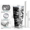 thumbnail image 6 of 30oz Black White Tie Dye Mandala Pattern Tumblers Stainless Steel Tumbler with Lid and Straw,Vacuum Insulated Double Wall Travel Tumbler Cups Mug with Cleaning Brush for Coffee,Tea, 6 of 7