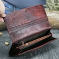 thumbnail image 4 of Women's Genuine Leather Bifold Wallet, Vintage Long Checkbook Wallet, Multi Card Case Billfold, 4 of 8