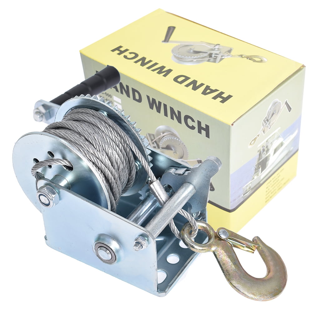 Durable Steel 600 lb Load Marine Boat Trailer Winch Hand-Crank w/ 26 ft Cable US 