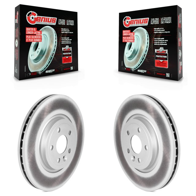 Genius Front Coated Disc Brake Rotors Pair for Car Jaguar F-Pace Land Rover Range Velar KG-101596