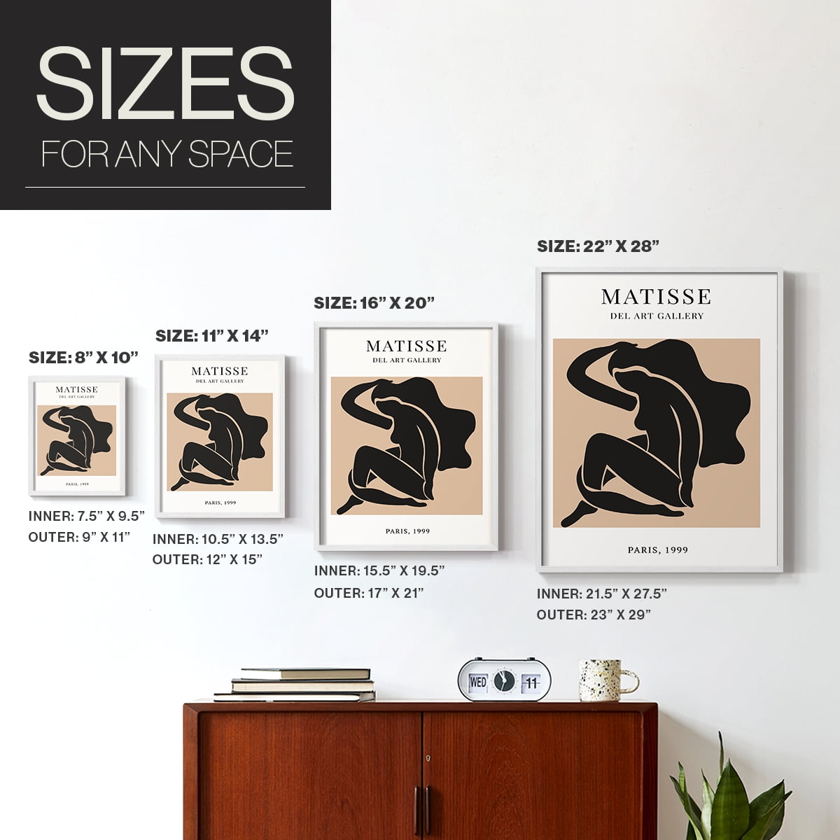 Matisse CXX Framed Print in White Solid Wood 8 x 10 Framed Print