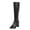Black, variant on PEASKJP Cowboy Boots for Women Mid Calf Chunky Heels Patent Leather Boots,Brown 40