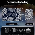 thumbnail image 7 of SIXHOME 8'x10' Waterproof Reversible Outdoor Rug with LED Strip Lights, Coastal Ocean-Inspired Patio Rug, Lightweight Woven Plastic Carpet for RV, Camping, Deck & Balcony, Dark Blue, 7 of 7